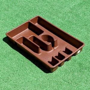 Vintage Rubbermaid 2921 Silverware/Utensil Holder Tray Chocolate Brown 9x13x2in